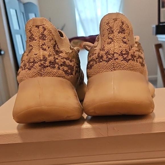 Adidas, Yeezy, Brown and Cream Sneakers with Snakeskin Print - Picture 3 of 7